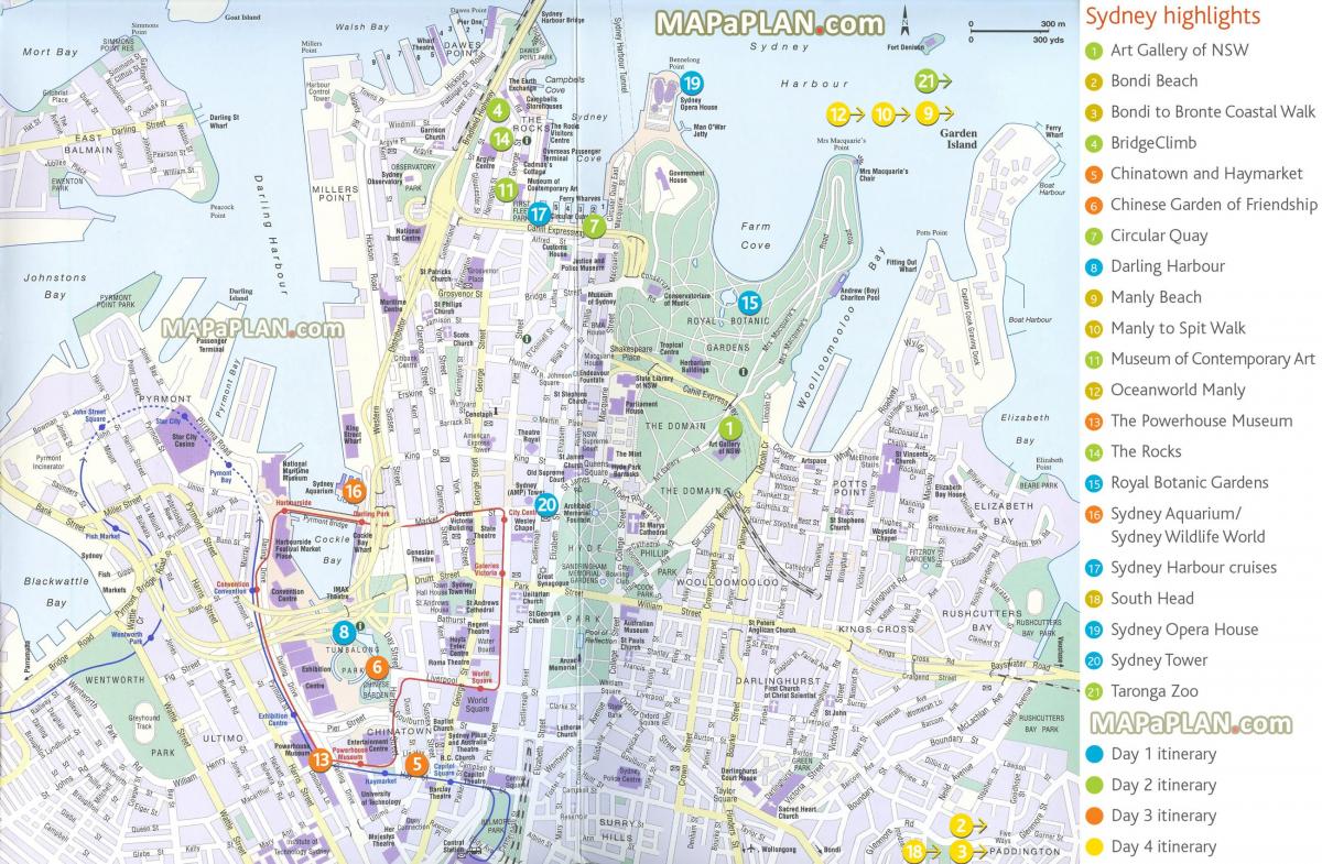 Mapa de vistas de Sydney
