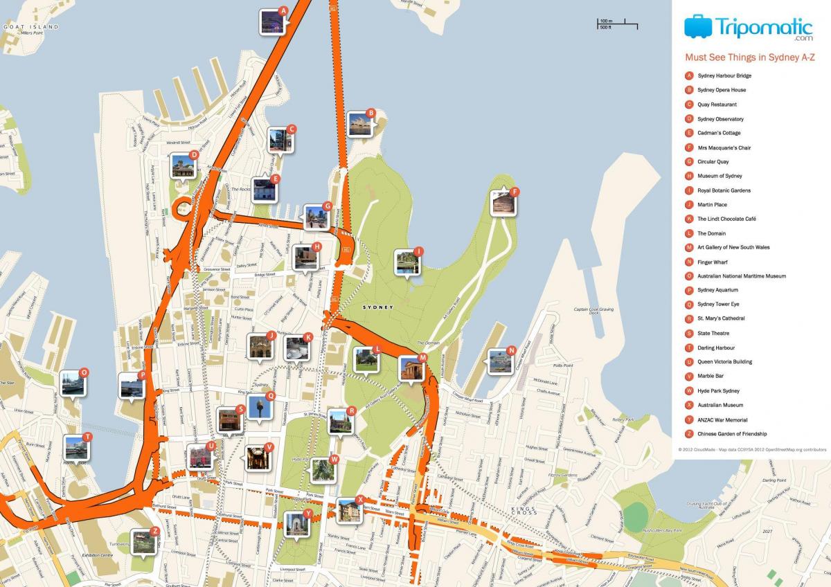 Mapa turístico de Sydney